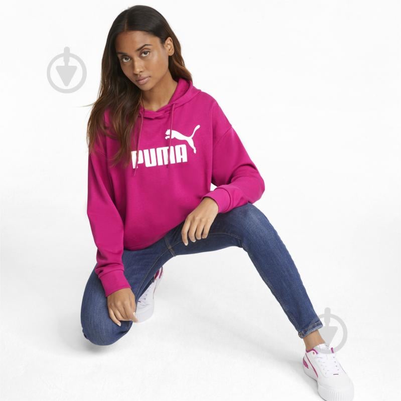 Джемпер Puma ESS Cropped Logo Hoodie TR 58687086 р. XL малиновий - фото 3