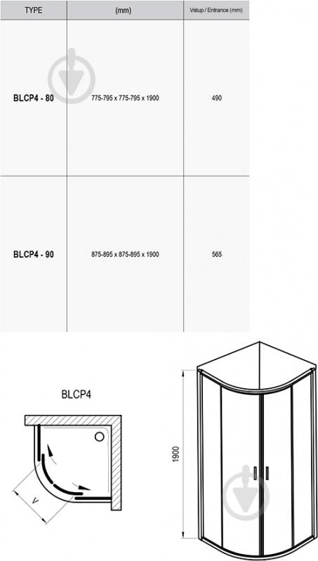 Душевая кабина Ravak BLCP4 - 90x90 3B270U00Z1 - фото 3