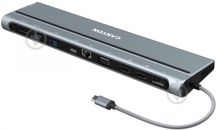 Док-станція Canyon DS-90 USB-C 14-в-1 dark grey (CNS-HDS90) - фото 3