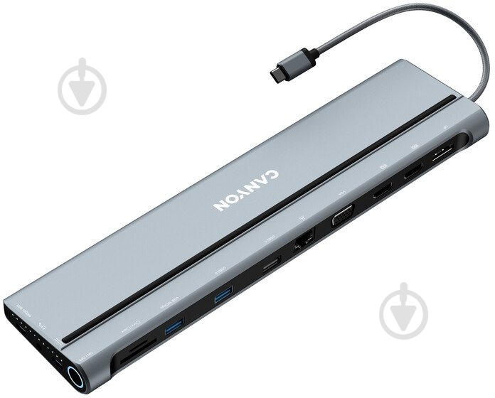 Док-станція Canyon DS-90 USB-C 14-в-1 dark grey (CNS-HDS90) - фото 2