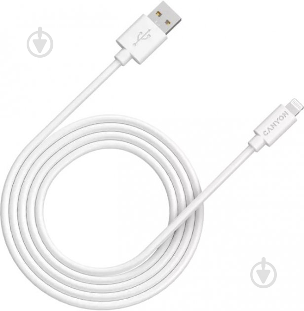 Кабель Canyon MFI-12 Lightning - USB 2 м white (CNS-MFIC12W) - фото 1