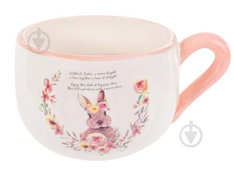 Чашка Lefard Flower Bunny 400 мл рожевий - фото 1 Чашка Lefard Flower Bunny 400 мл рожевий - фото 1