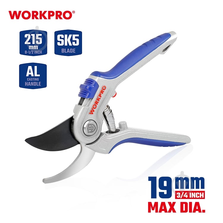 Секатор садовый WORKPRO с алюминиевыми рукоятками SK5 PRO (WP332011) - фото 4 Секатор садовый WORKPRO с алюминиевыми рукоятками SK5 PRO (WP332011) - фото 4