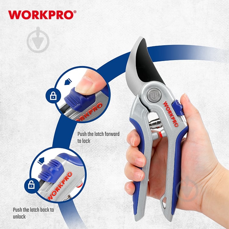 Секатор садовый WORKPRO с алюминиевыми рукоятками SK5 PRO (WP332011) - фото 6 Секатор садовый WORKPRO с алюминиевыми рукоятками SK5 PRO (WP332011) - фото 6