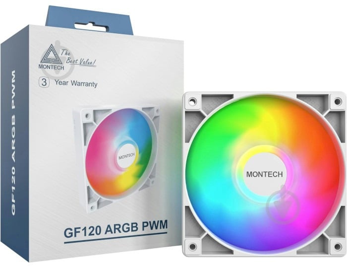 Вентилятор Montech GF120 ARGB PWM White - фото 4