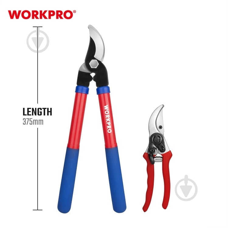 Набір садового інструменту WORKPRO сучкоріз та секатор PRO WP204500 - фото 6 Набір садового інструменту WORKPRO сучкоріз та секатор PRO WP204500 - фото 6