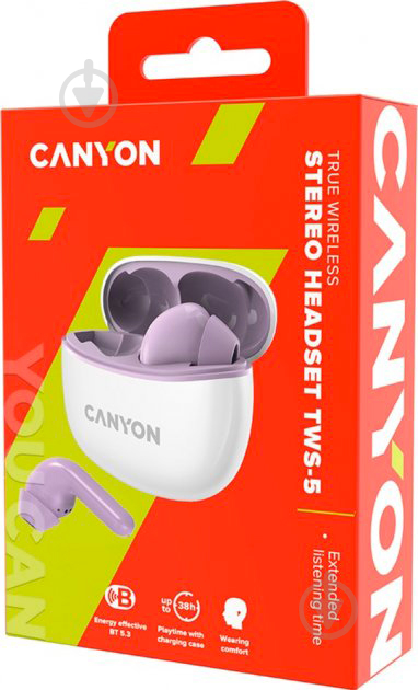 Навушники Canyon TWS-5 Bluetooth purple (CNS-TWS5PU) - фото 5