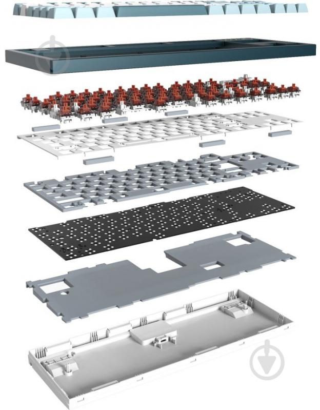 Клавиатура Montech USB TKL FR (MK87FR) blue/white - фото 4