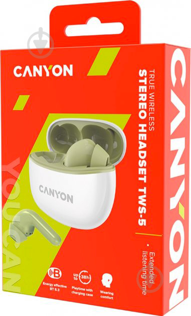 Навушники Canyon TWS-5 Bluetooth green (CNS-TWS5GR) - фото 5