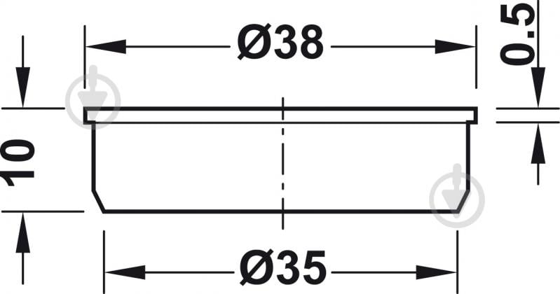 Заглушка для завіси Hafele 35x10 мм упаковка 4 шт білий 4 шт. - фото 2