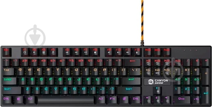 Клавіатура Canyon Deimos GK-4 Rainbow LED ENG/UKR (CND-SKB4-US) black - фото 1
