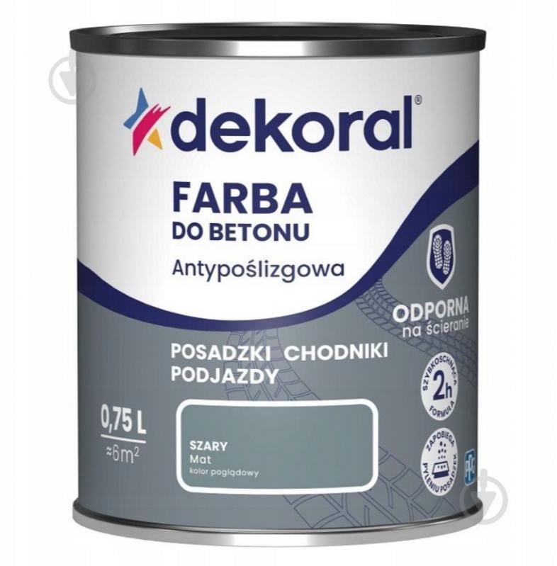 Фарба алкідна Dekoral Farba do betonu мат сірий 0,75 л - фото 1