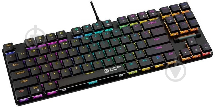 Клавиатура Canyon Cometstrike GK-50 RGB TKL ENG/UKR (CND-SKB50-US) black - фото 2