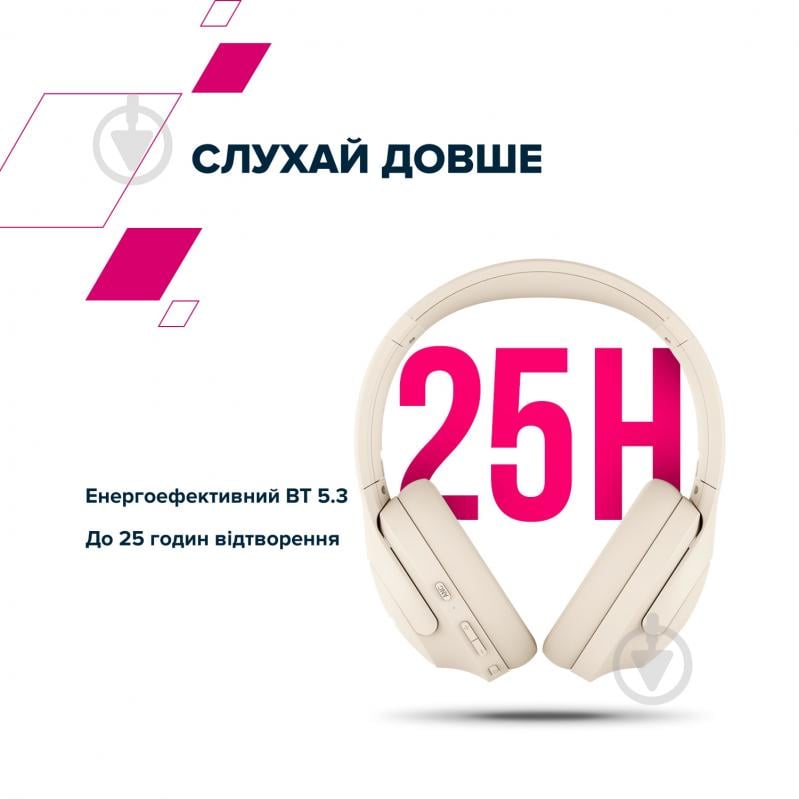 Навушники Canyon OnRiff 10 ANC Bluetooth beige (CNS-CBTHS10BG) - фото 9