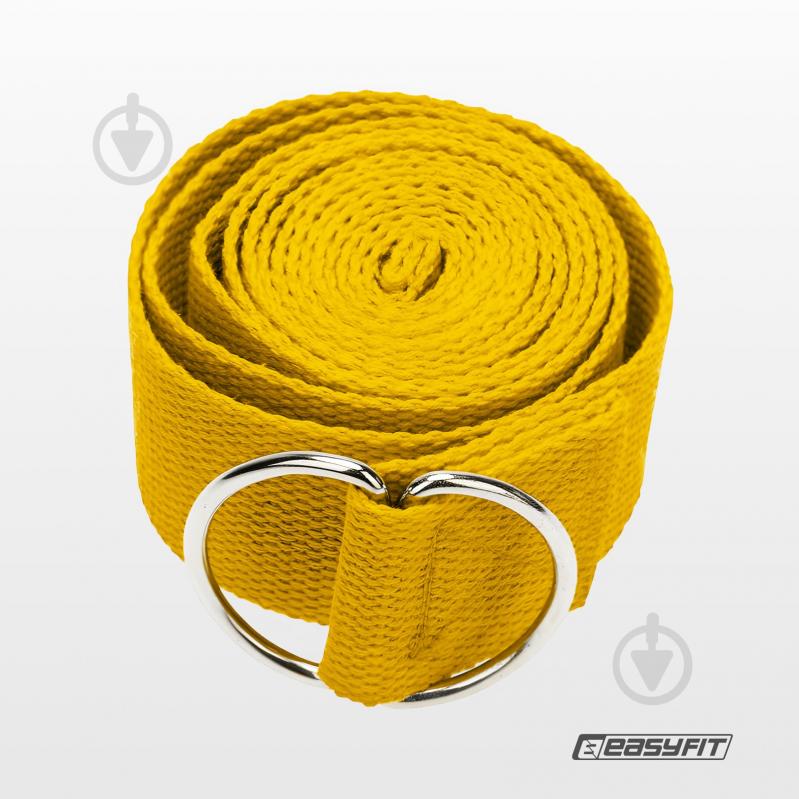 Ремень для йоги EasyFit желтый - фото 4
