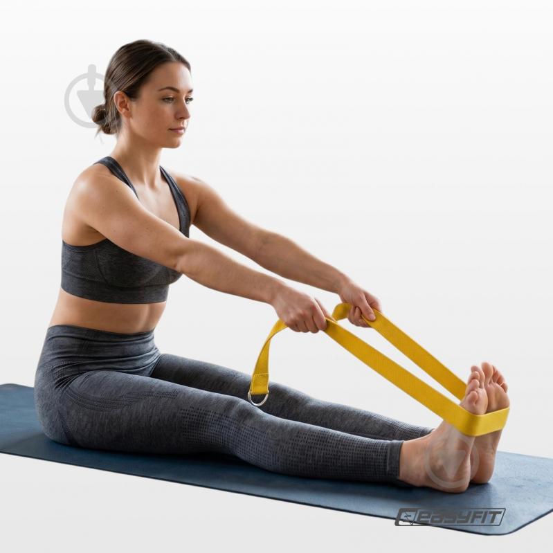 Ремінь для йоги EasyFit жовтий - фото 2 Ремінь для йоги EasyFit жовтий - фото 2