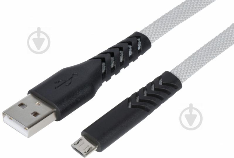 Кабель 2E USB – microUSB 1 м сірий (2E-CCMT-1MGR) - фото 1