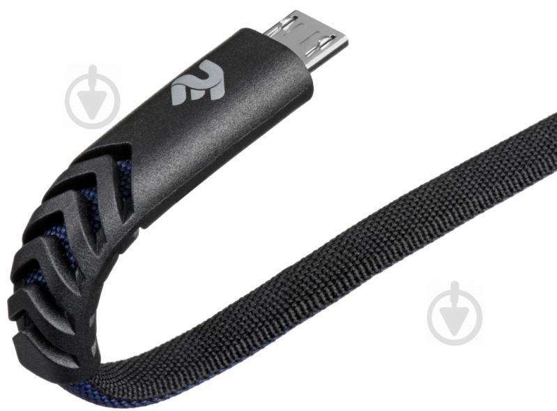 Кабель 2E USB – microUSB 1 м черный с синим (2E-CCMT-1MBL) - фото 2