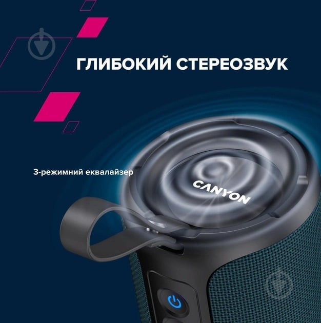 Портативна колонка Canyon OnMove 15 EQ TWS IPX6 2.0 dark blue (CNE-CBTSP15BK) - фото 7