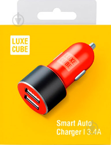 Автомобильное зарядное устройство Luxe Cube 3,4 А Dual USB Red/Black - фото 2