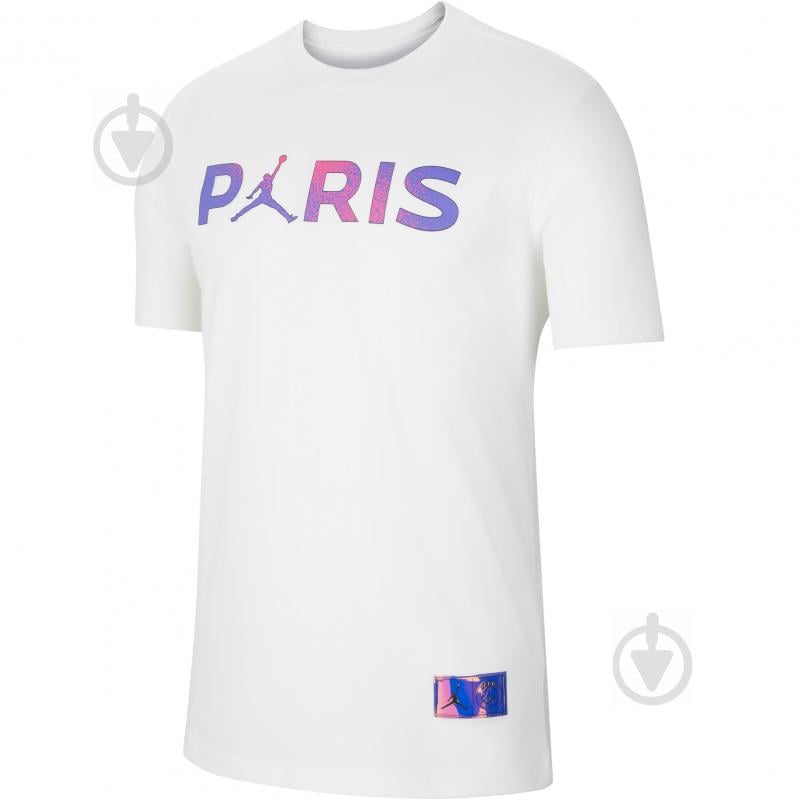 Футболка Nike M J PSG WORDMARK TEE CZ0797-100 р.XL белый - фото 1