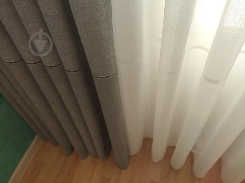 Комплект штор Щільна з мережкою 800x255 білий Декор-ін - фото 2