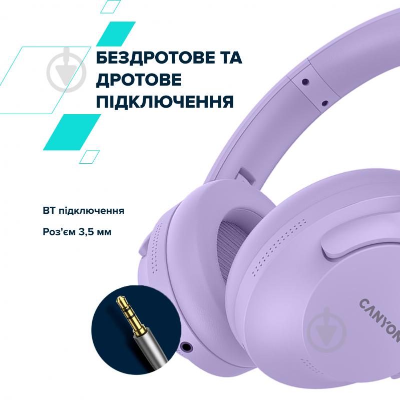 Наушники Canyon OnRiff 10 ANC Bluetooth purple (CNS-CBTHS10PU) - фото 10