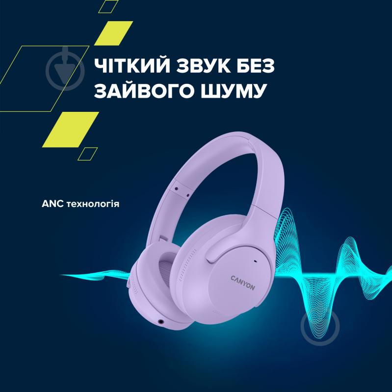 Наушники Canyon OnRiff 10 ANC Bluetooth purple (CNS-CBTHS10PU) - фото 8