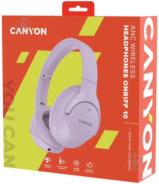 Наушники Canyon OnRiff 10 ANC Bluetooth purple (CNS-CBTHS10PU) - фото 6