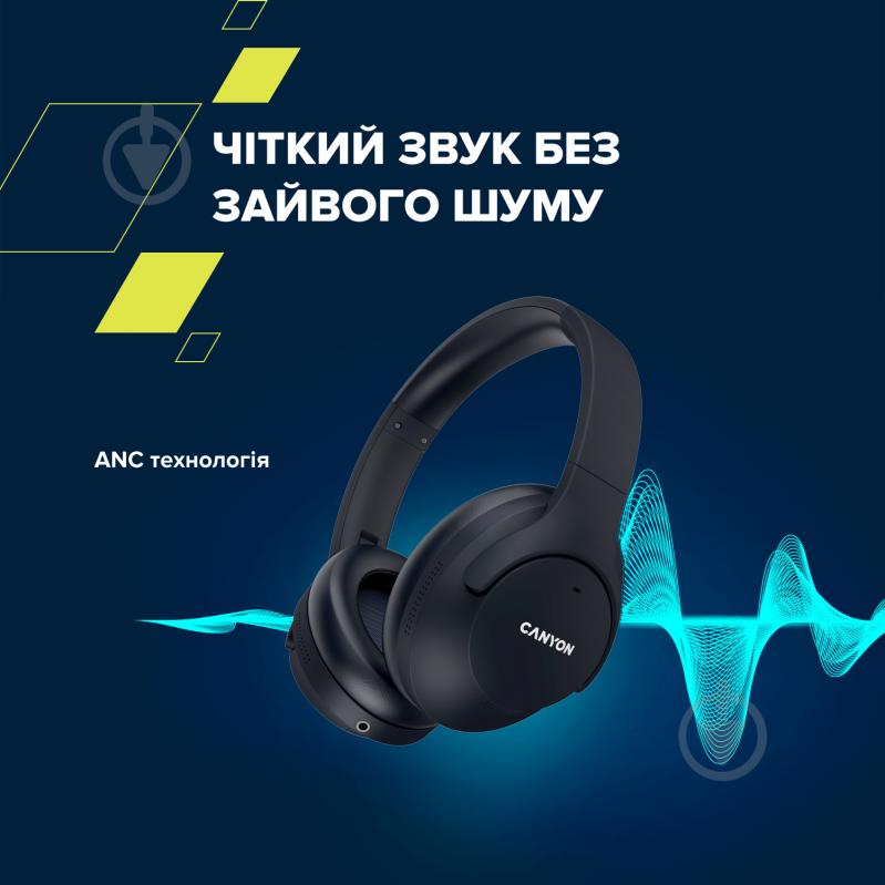 Наушники Canyon OnRiff 10 ANC Bluetooth black (CNS-CBTHS10BK) - фото 7