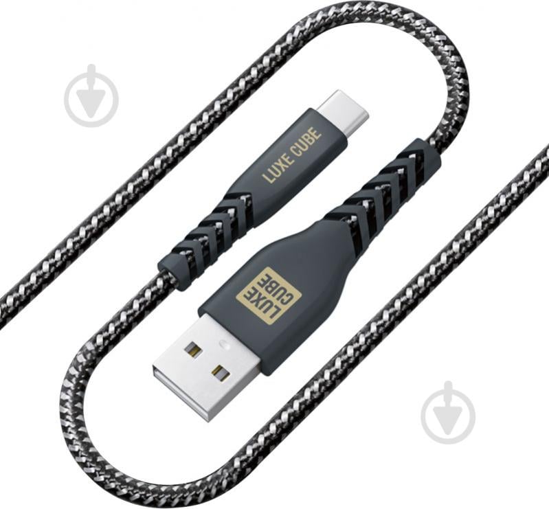 Кабель Luxe Cube Kevlar USB С to USB 1,2 м черный (8886668686280) - фото 1