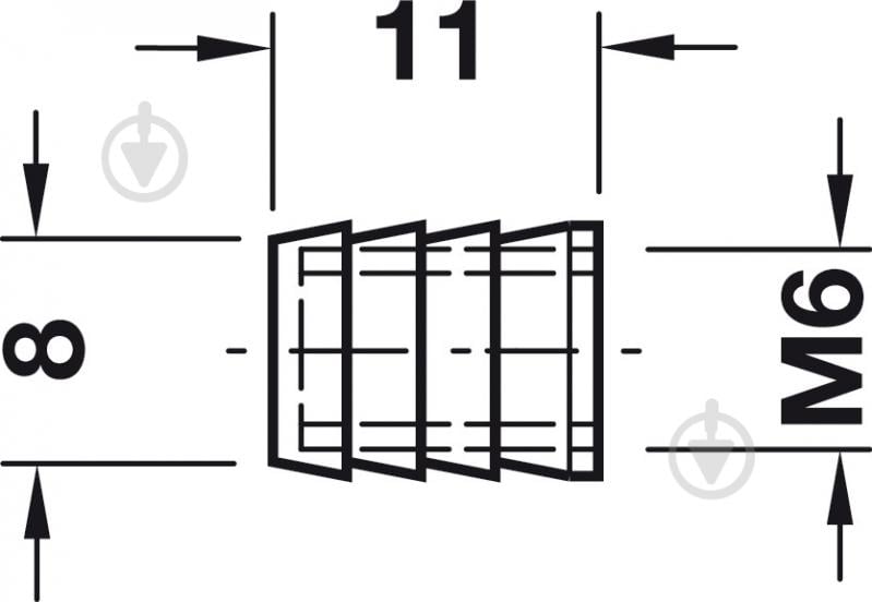 Стяжка MINIFIX 16 мм болт муфта упаковка 4 шт Hafele 262.26.033	262.28.690	039.33.462 - фото 6