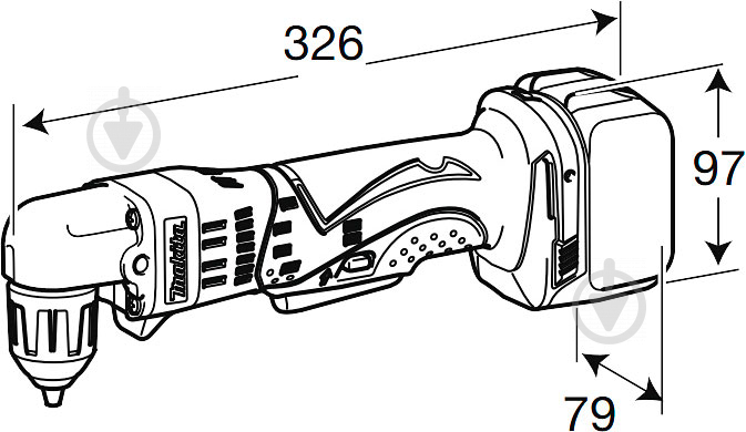 Дриль кутовий Makita DDA341Z - фото 3