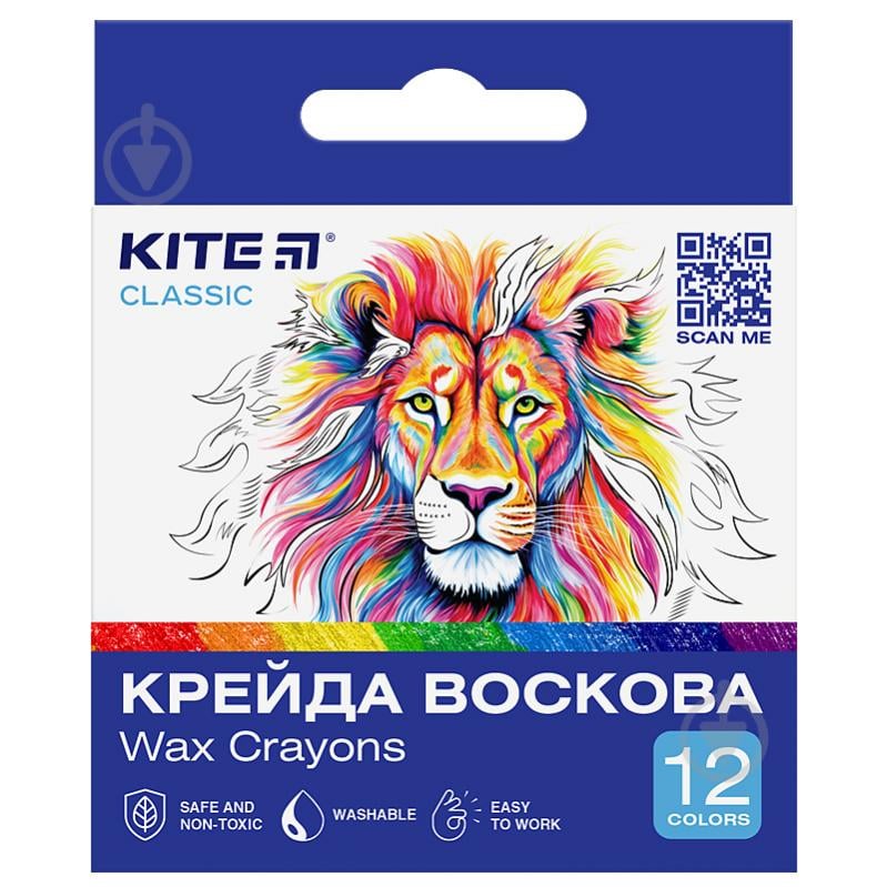 Крейда воскова 12 кольорів Classic K-070 KITE - фото 1