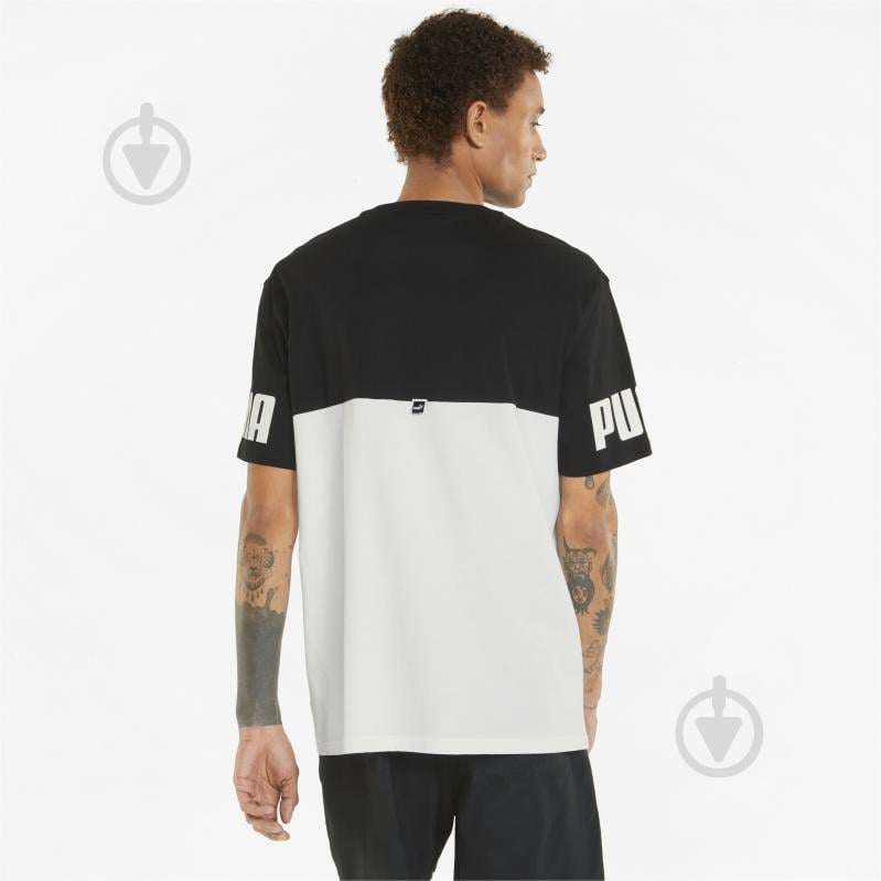 Футболка Puma Power Colorblock Tee 84738901 р.L чорно-білий - фото 2