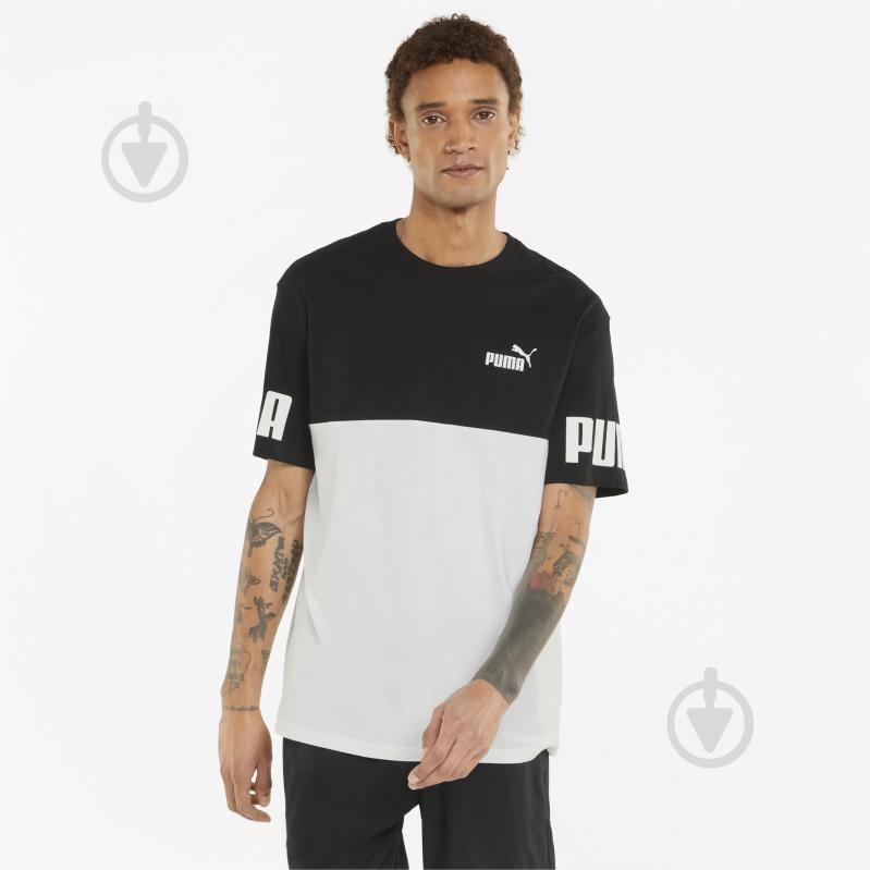 Футболка Puma Power Colorblock Tee 84738901 р.3XL чорно-білий - фото 1