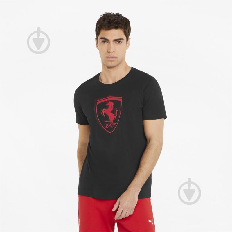 Футболка Puma Ferrari Race tonal Big Shield Tee 53375201 р.L чорний - фото 1