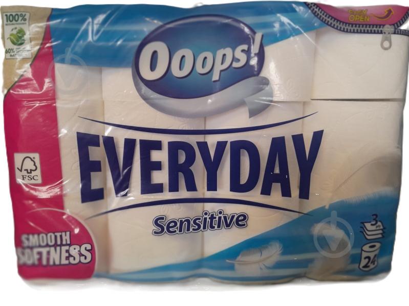 Туалетний папір Ooops! EveryDay Sensetive тришаровий 24 шт. - фото 1