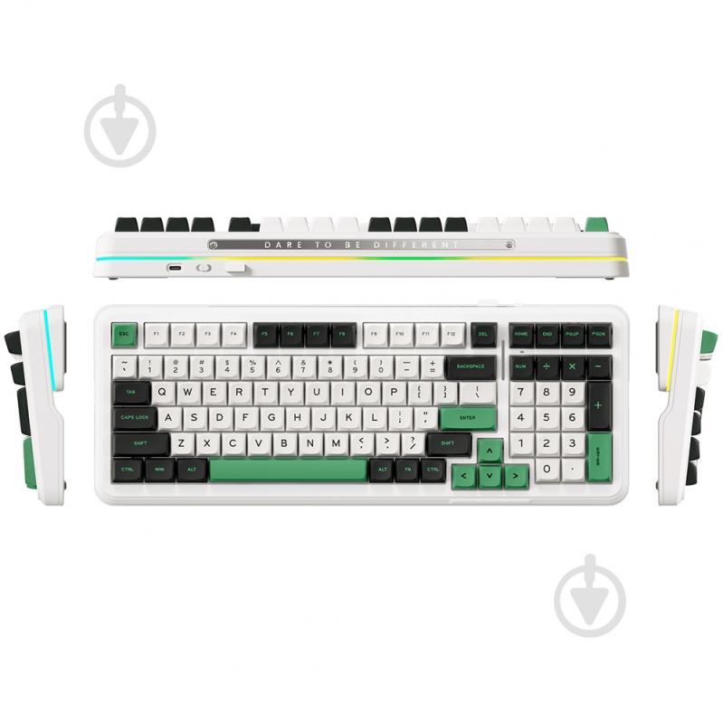 Клавіатура бездротова MChose (K99-2A) white/green - фото 2