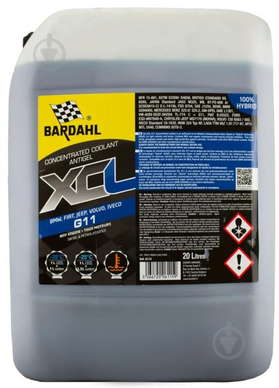 Антифриз Bardahl G11 від -35 до +108 концентрат 20 л синій (6115) - фото 1