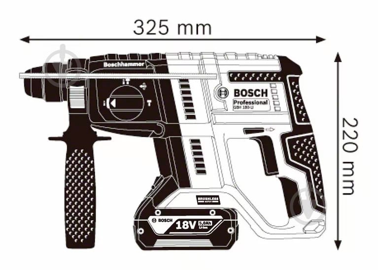 Перфоратор Bosch Professional GBH 180-LI 0611911121 - фото 13