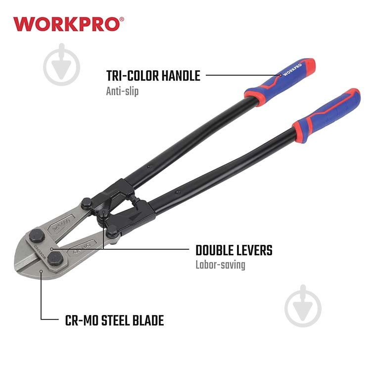 Бокорезы WORKPRO 600 мм CR-MO PRO 1 шт. WP216005 - фото 3
