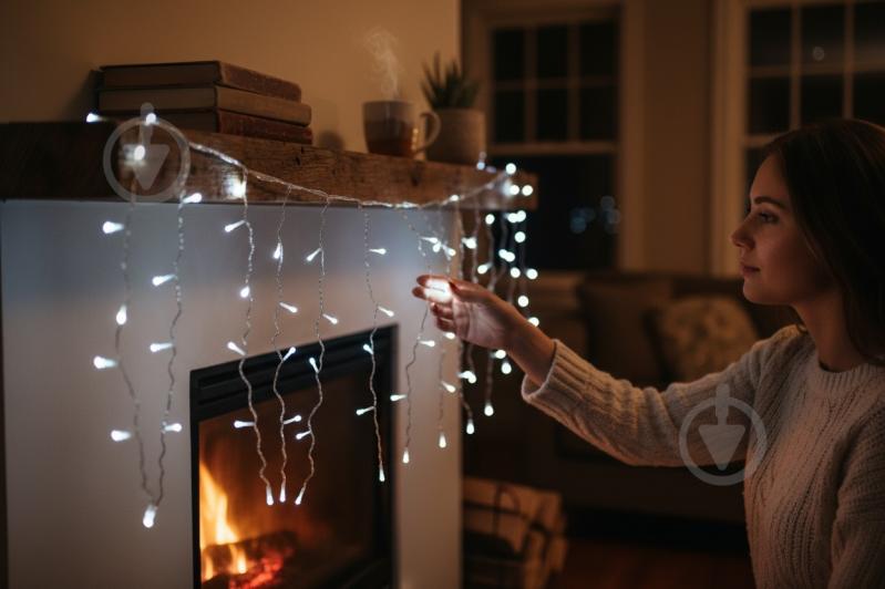 Электрогирлянда-штора Феєрія белая QC2019 встроенный светодиод (LED) 135 ламп 2,7 м - фото 2