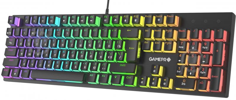 Клавиатура игровая GamePro (MK85B) MK85B Blue Switch RGB black - фото 3