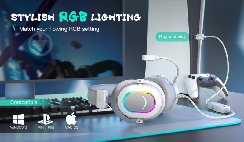 Наушники FIFINE H6 RGB white (H6W) - фото 11