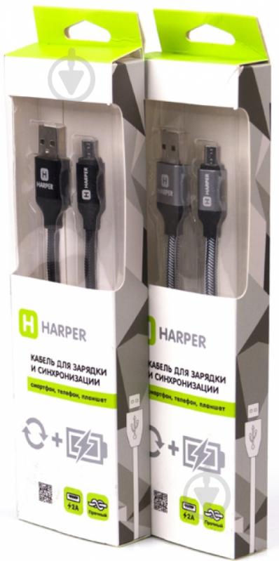 Кабель Harper USB – microUSB 1 м чорний (BRCH-310 BLACK) - фото 2