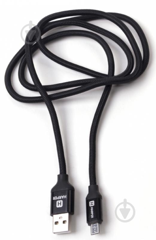 Кабель Harper USB – microUSB 1 м чорний (BRCH-310 BLACK) - фото 1
