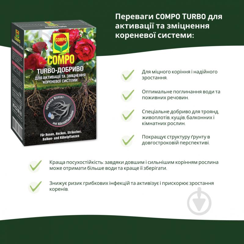 Удобрение гранулированное Compo TURBO® для активации корневой системы 700 г - фото 5