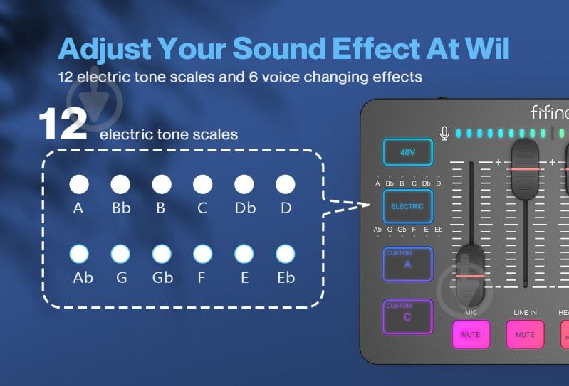 Пульт мікшерний FIFINE SC3 Sound Card - фото 10