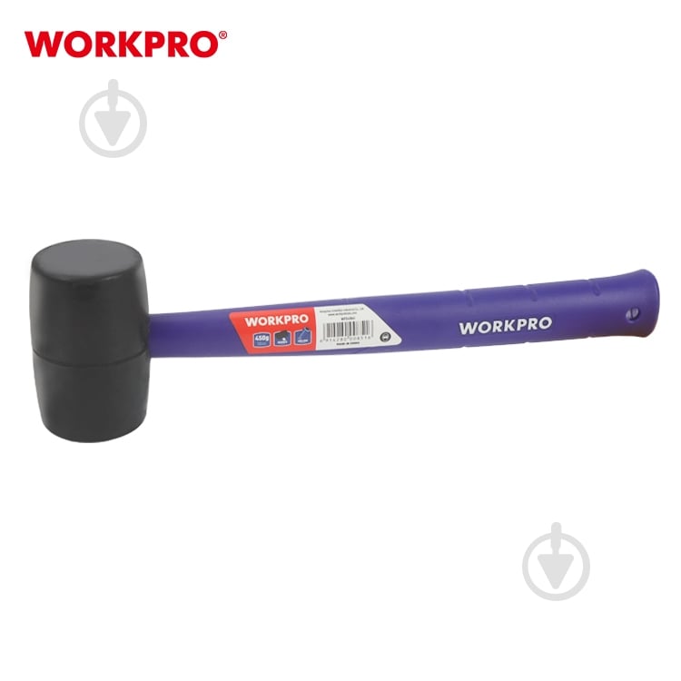 Киянка WORKPRO 450 гр чорная пластиковая ручка PRO - фото 3